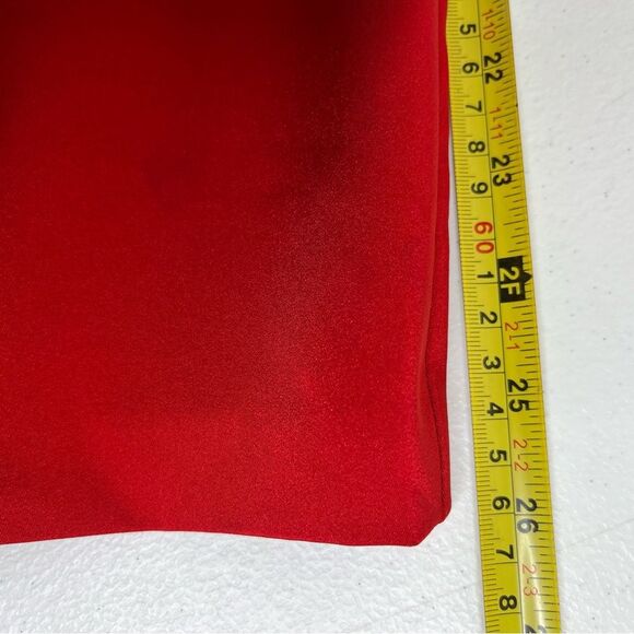 Mac Duggal Asymmetrical Ruffle Sleeve Red Cocktail Dress Women Size Medium READ - Picture 11 of 13